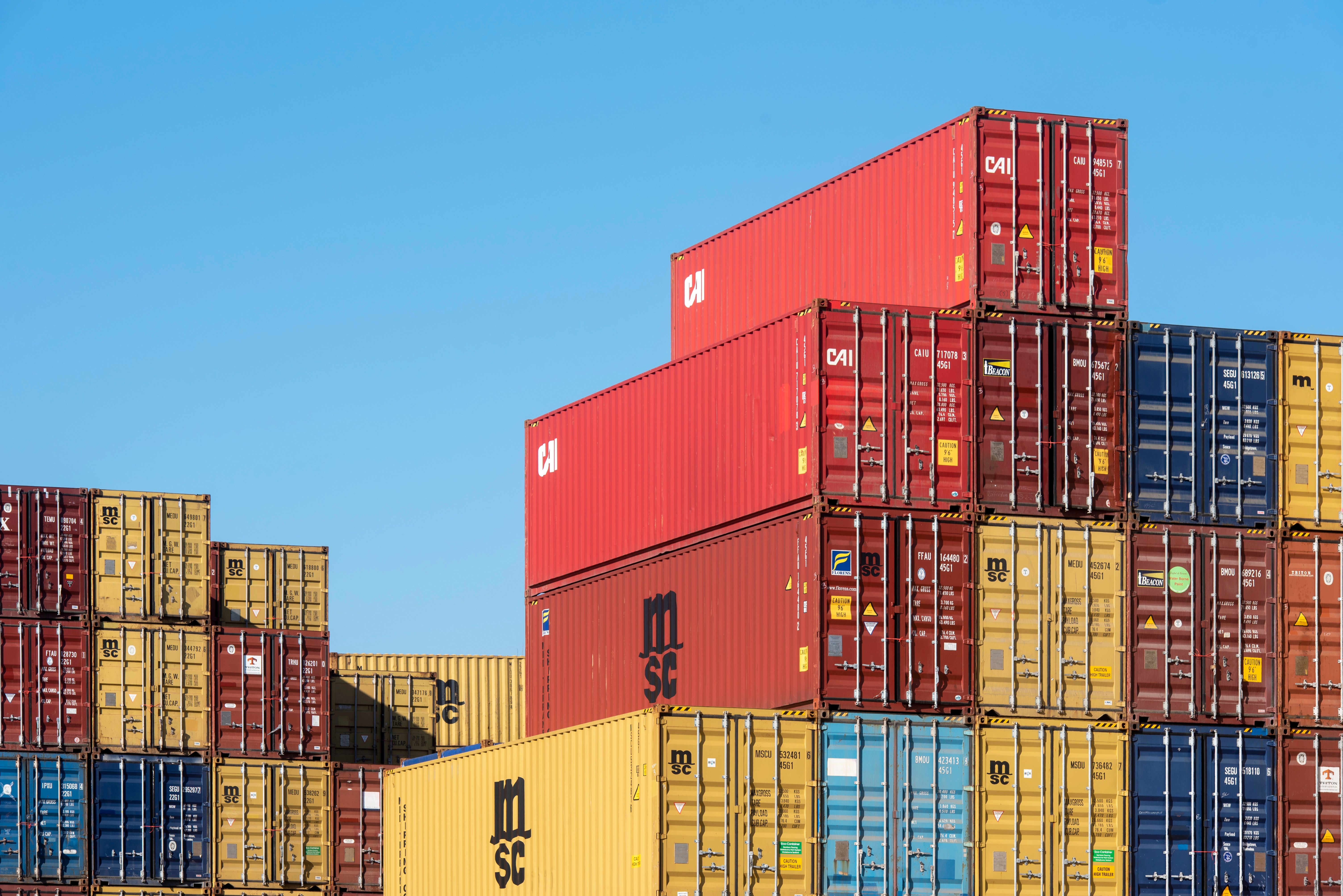 Illustrative photograph of freight shipping containers