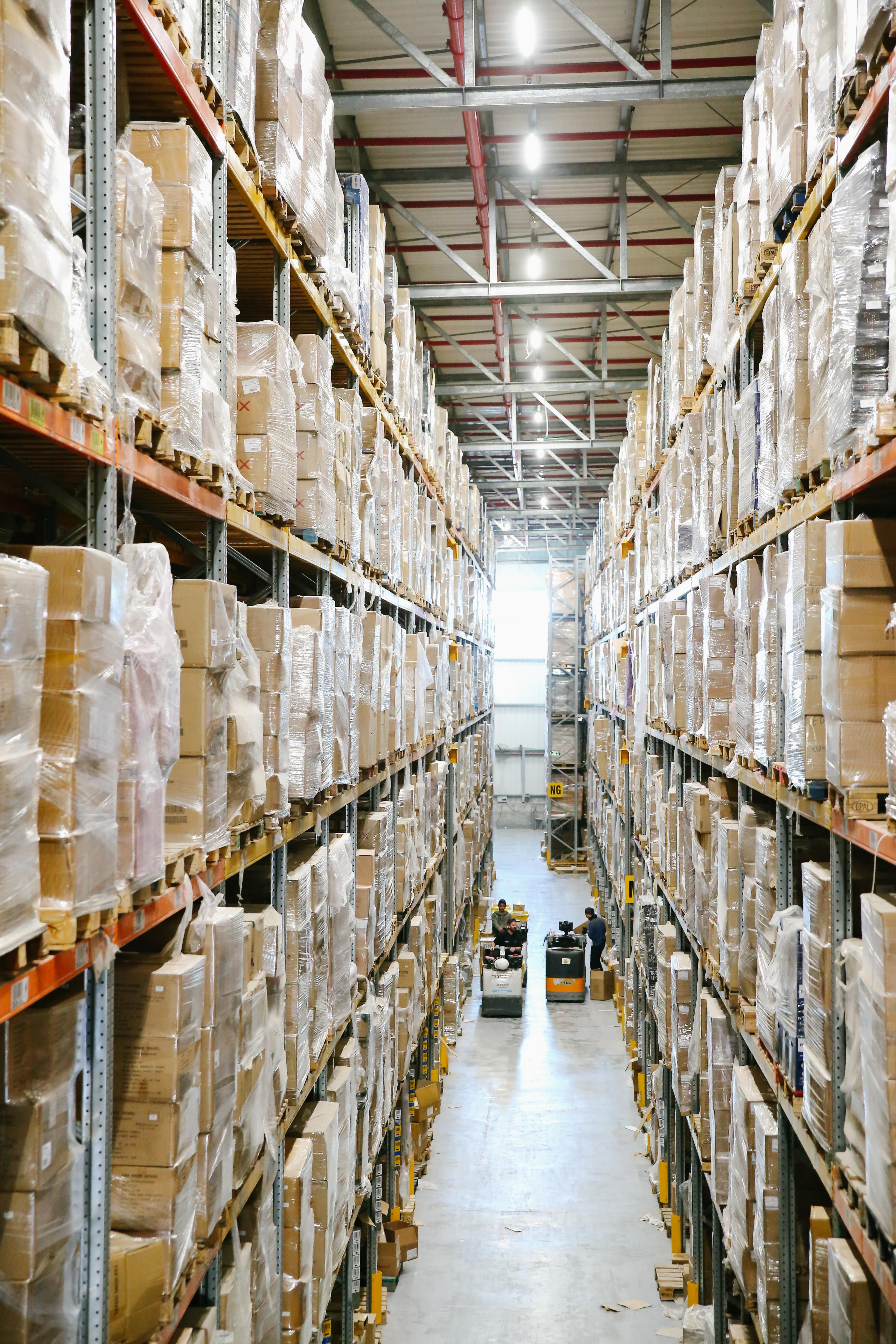 Illustrative photograph of organized warehouse storage